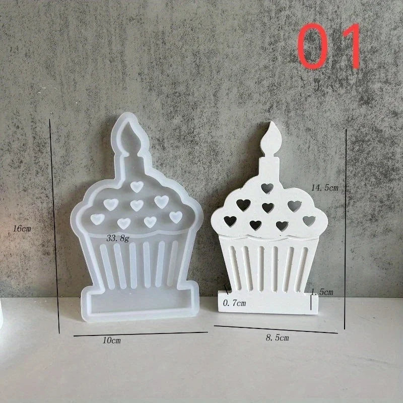 Heart Cake Candle Holder Silicone Mold – DIY Resin & Gypsum