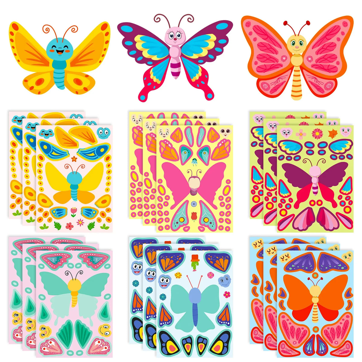 Kids DIY Butterfly Sticker Fun Assemble Puzzle Jigsaw Toys Children