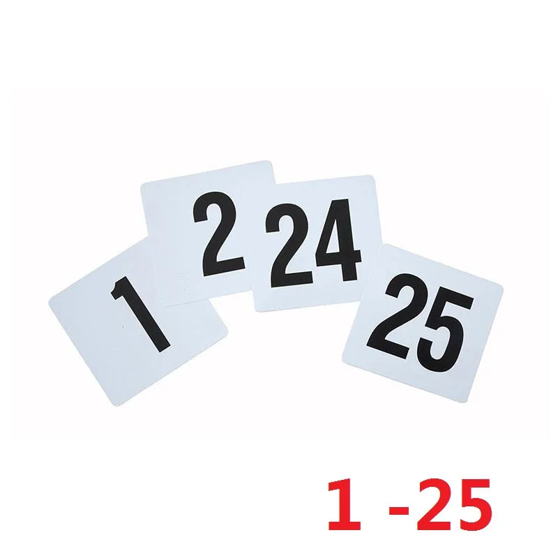 Plastic Table Number Cards 1–100 Double-Sided | Wedding & Events