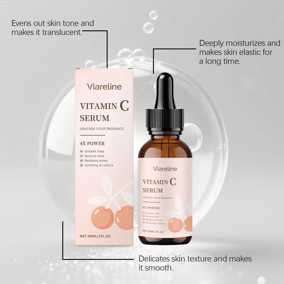 Viareline Vitamin C Brightening Serum – Fade Dark Spots 30ml