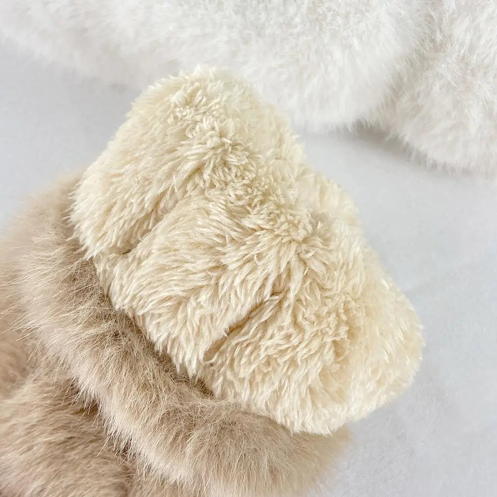 Thickened Faux Fur Winter Gloves – Unisex Warm Knit Mittens