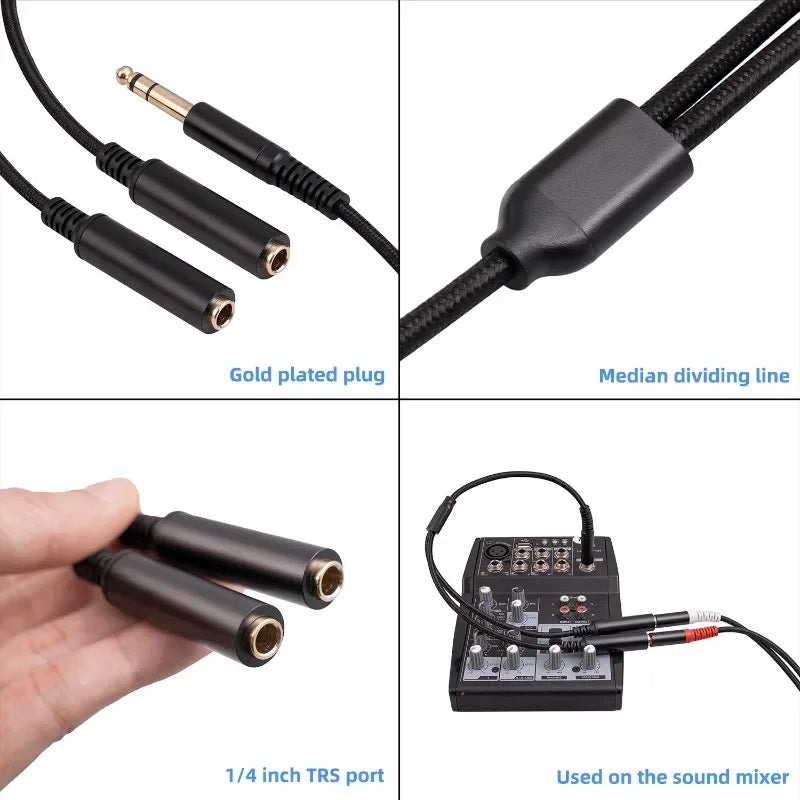 Dual Female Audio Cable Y Splitter 1 Male 2 Earphone Headset