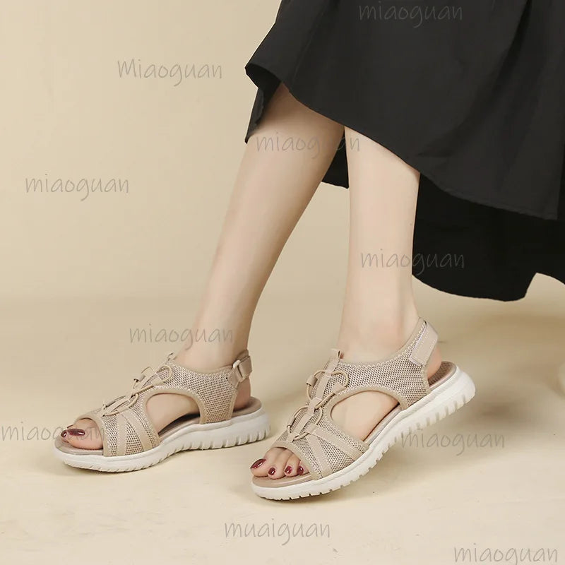 Women's Retro Gladiator Flat Sandals – Non-Slip & Breathable