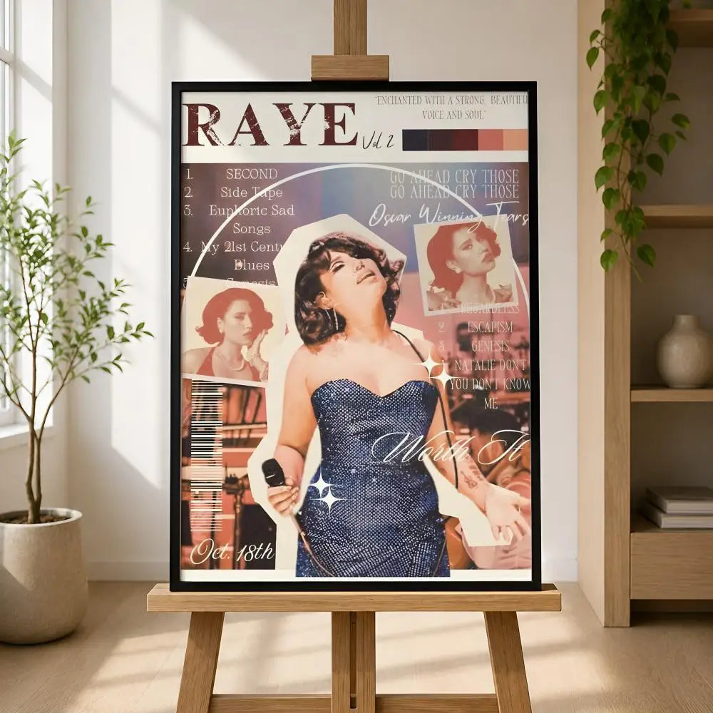R-RAYE Waterproof PVC Wall Poster – Peel & Stick HD Art Print
