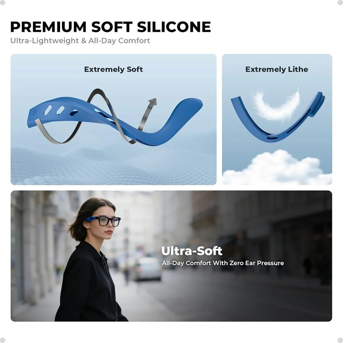 Anti-Slip Silicone Eyeglass Ear Hooks – Sweat-Resistant Grip