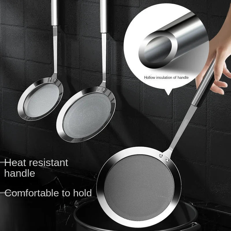 Stainless Steel Fat Skimmer Spoon – Fine Mesh Food Strainer