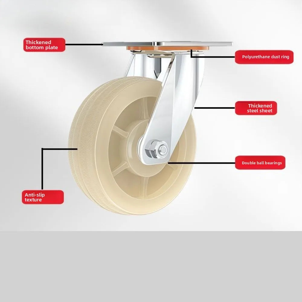 4-Pack 3" Red PVC Swivel Caster Wheels – Trolley & Furniture