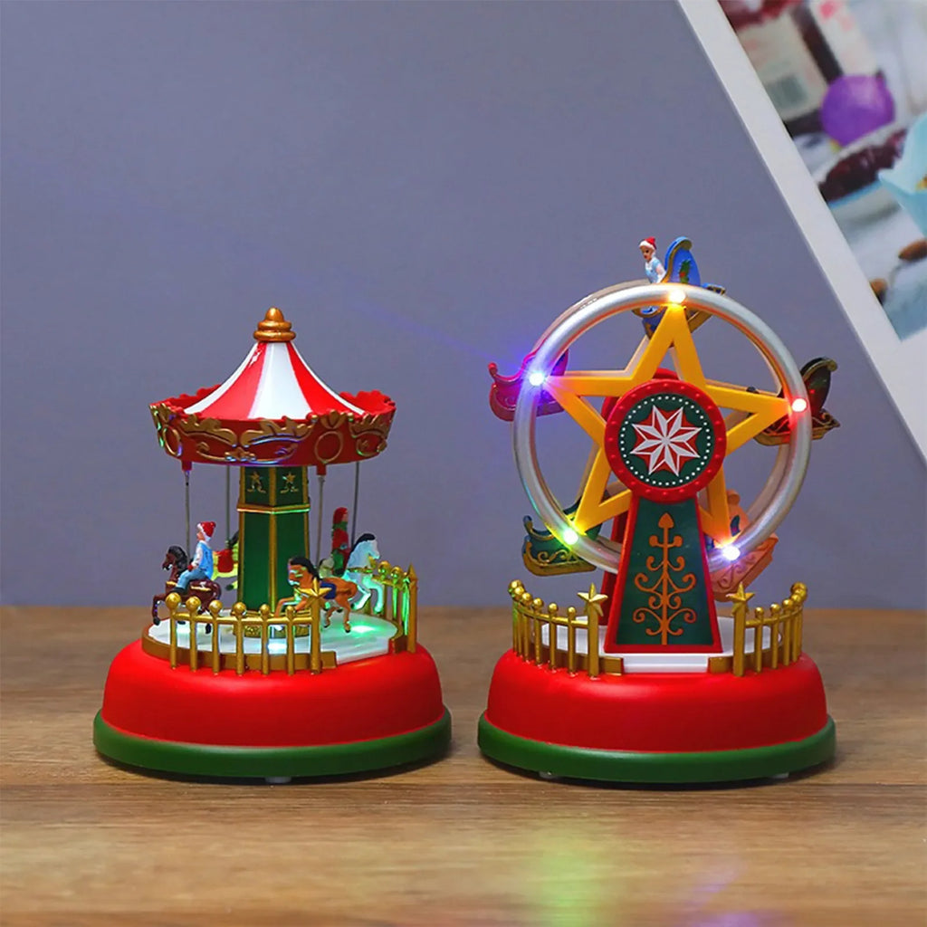 Glowing LED Music Carousel Ferris Wheel Christmas Decoration