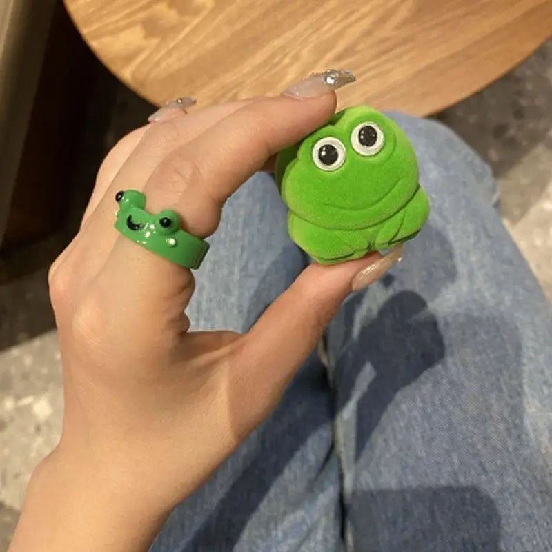 Cute Cartoon Frog Ring – Best Friend & Couple Pairing Gift