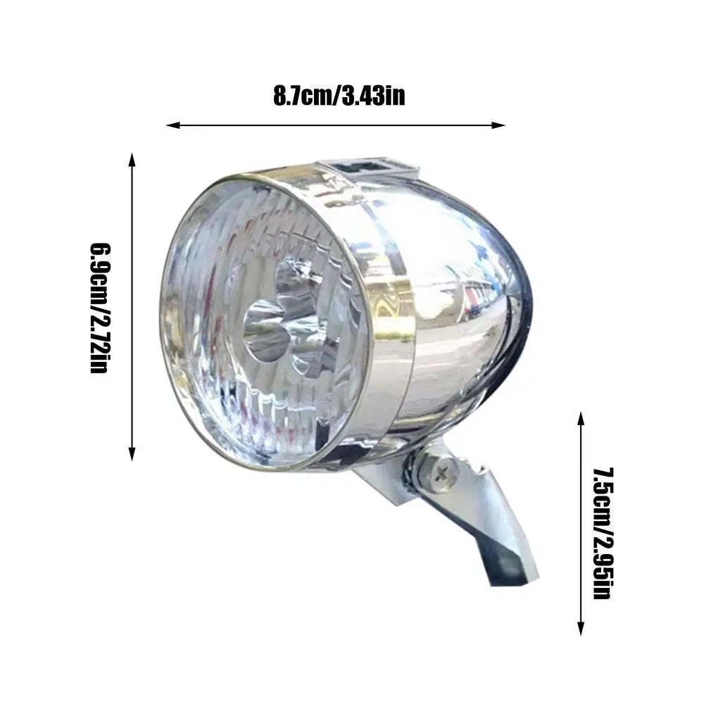 Retro Bike Headlight – USB Rechargeable 3 LED Front Light