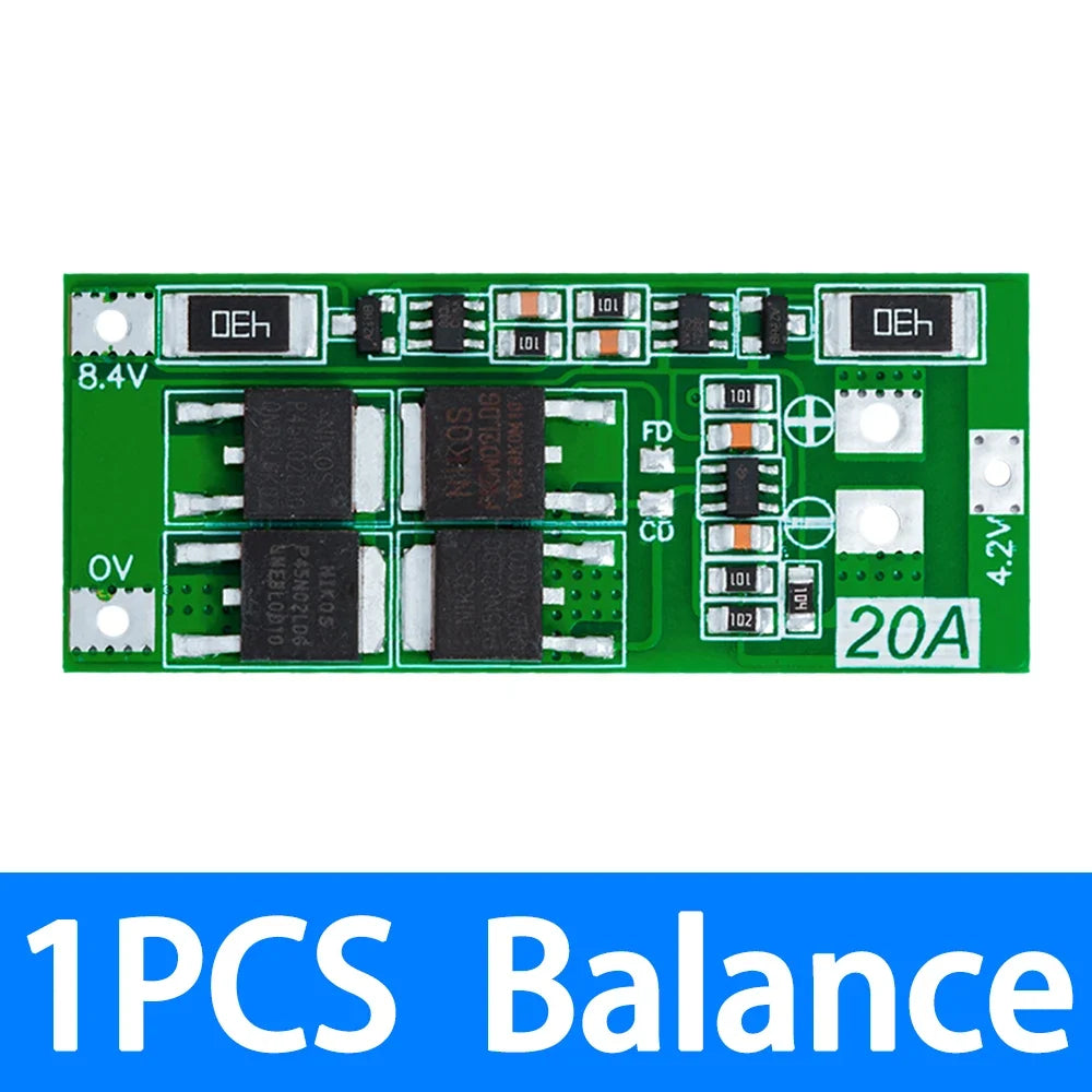 2S 20A BMS Board 7.4V 8.4V 18650 Lithium Battery Protection