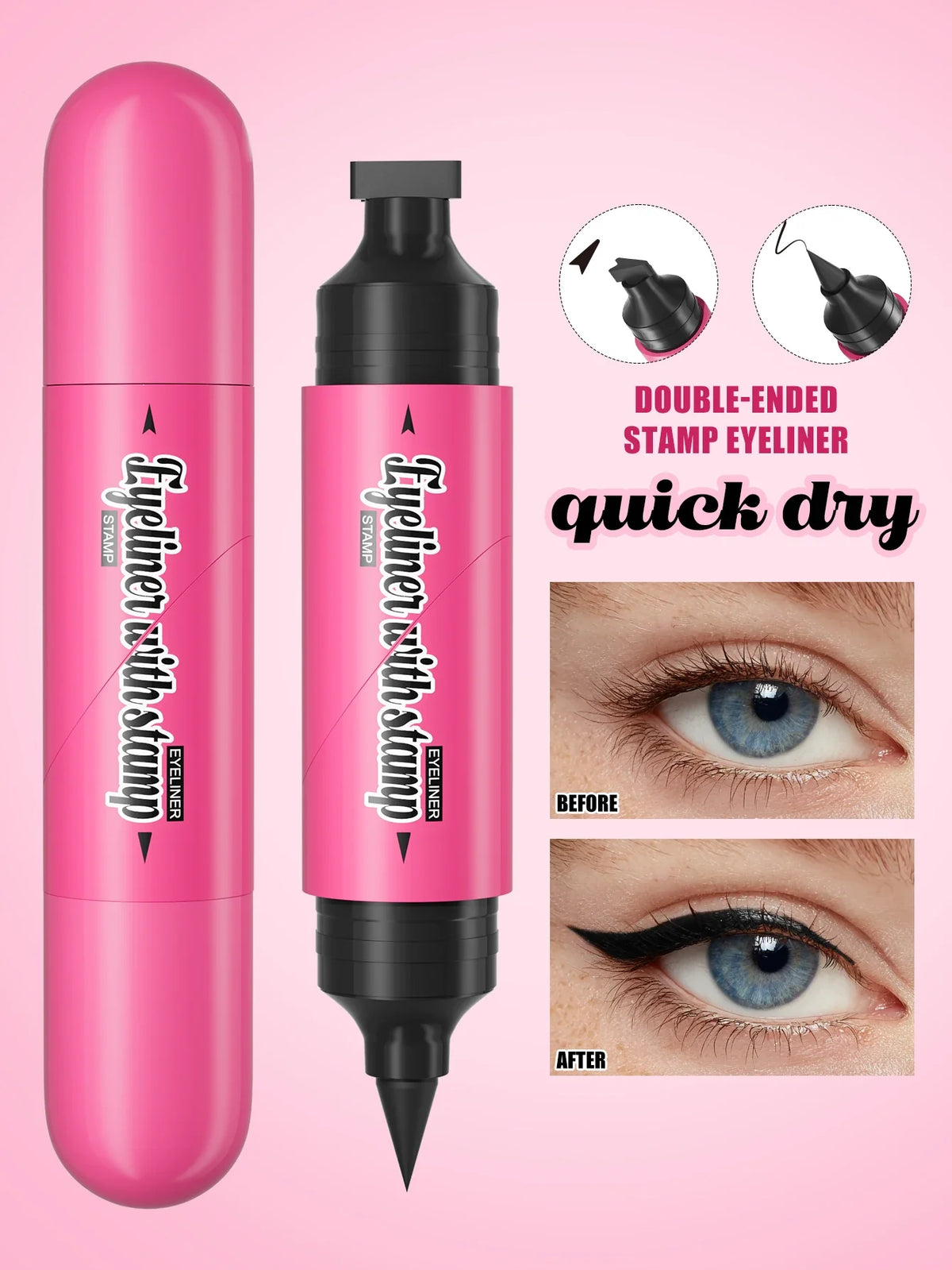 Hello Kiss Dual-Ended Stamp Liquid Eyeliner – Waterproof