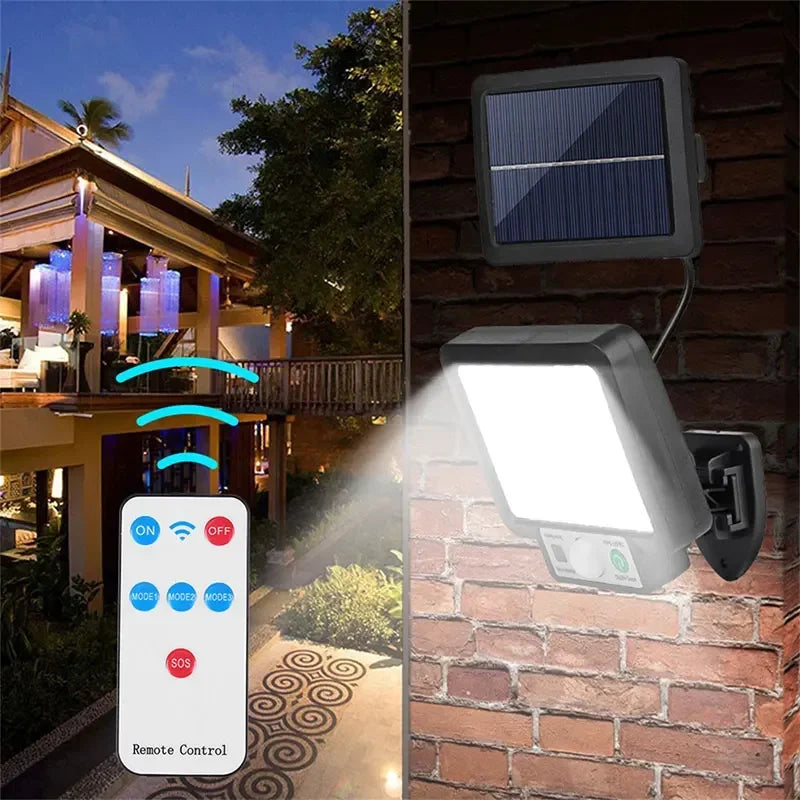 Solar Motion Sensor Wall Light 1000LM LED 3 Modes IP65