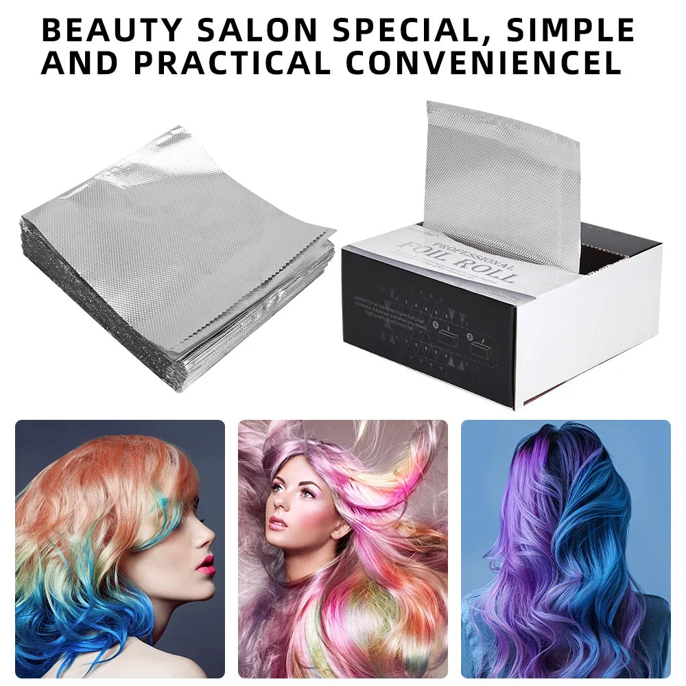 300-Piece Aluminum Foil Sheets for Hair Coloring & Nail Care