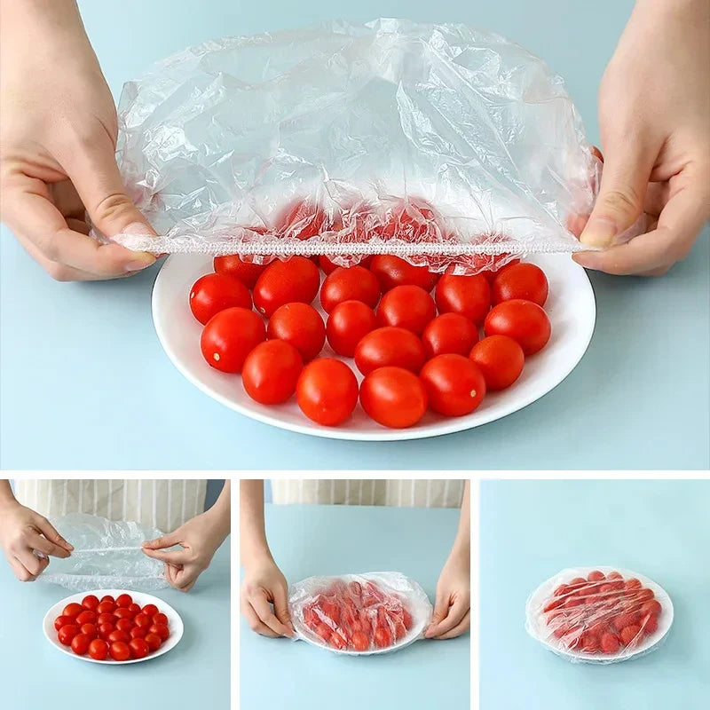 Disposable PE Bowl Covers – Food Grade Cling Film (100/300 Pack)