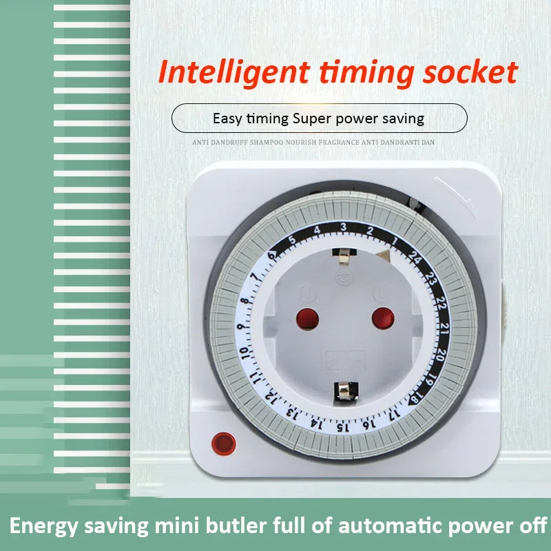 EU Plug 24-Hour Mechanical Timer Switch | Indoor Socket