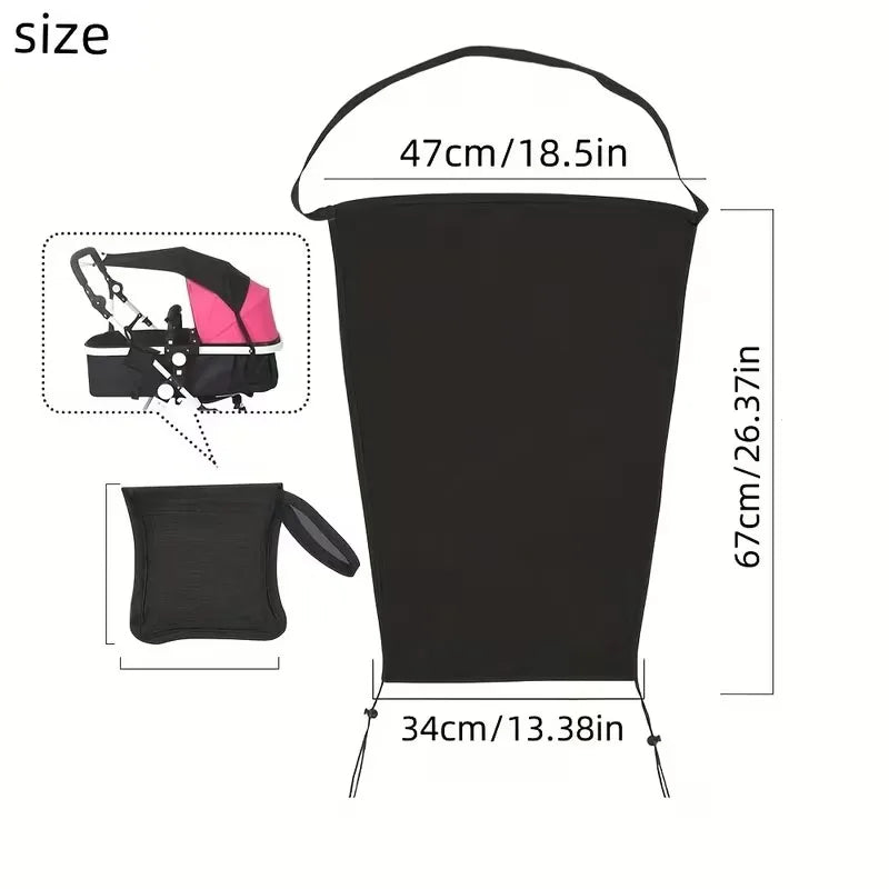 Universal Baby Stroller Sunshade Anti-UV Waterproof Cover + Window