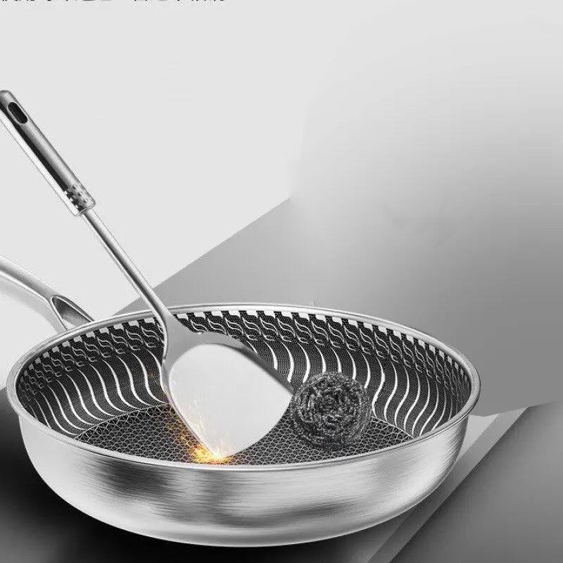 Whole Body Tri-ply Stainless Steel Frying Pan 316 Wok Double-sided