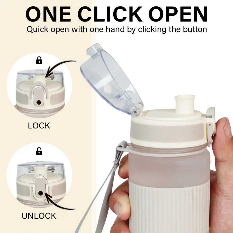BPA-Free Plastic Water Bottle Lid Strap Hiking Fitness Casual Use