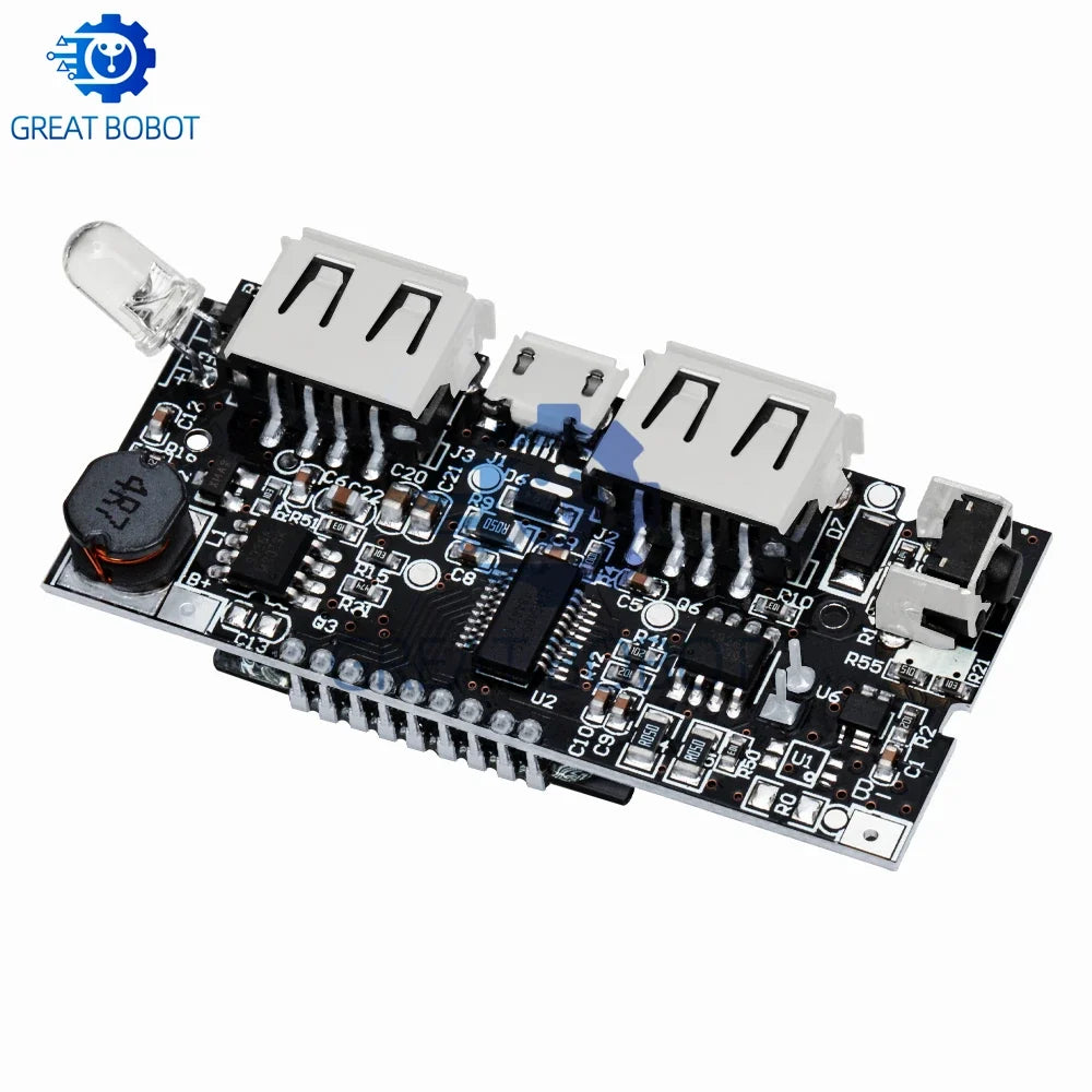 Dual USB Power Bank PCB Module 5V 1A 2.1A | 18650 DIY