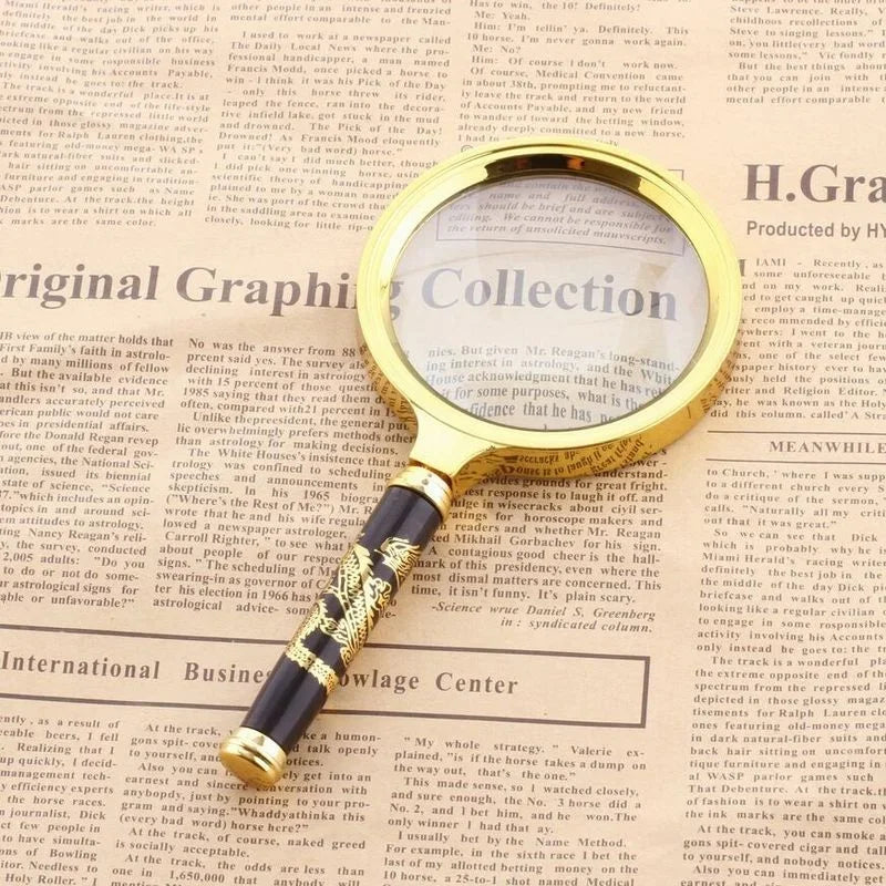 10x Handheld Magnifying Glass – Wood Handle FMC Loupe 60–80mm