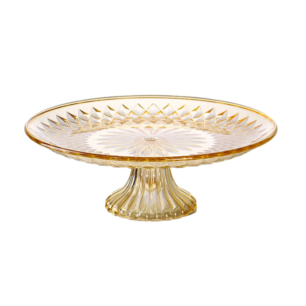 Round Cake Stand Serving Tray | Shatter-Proof Dessert Plate