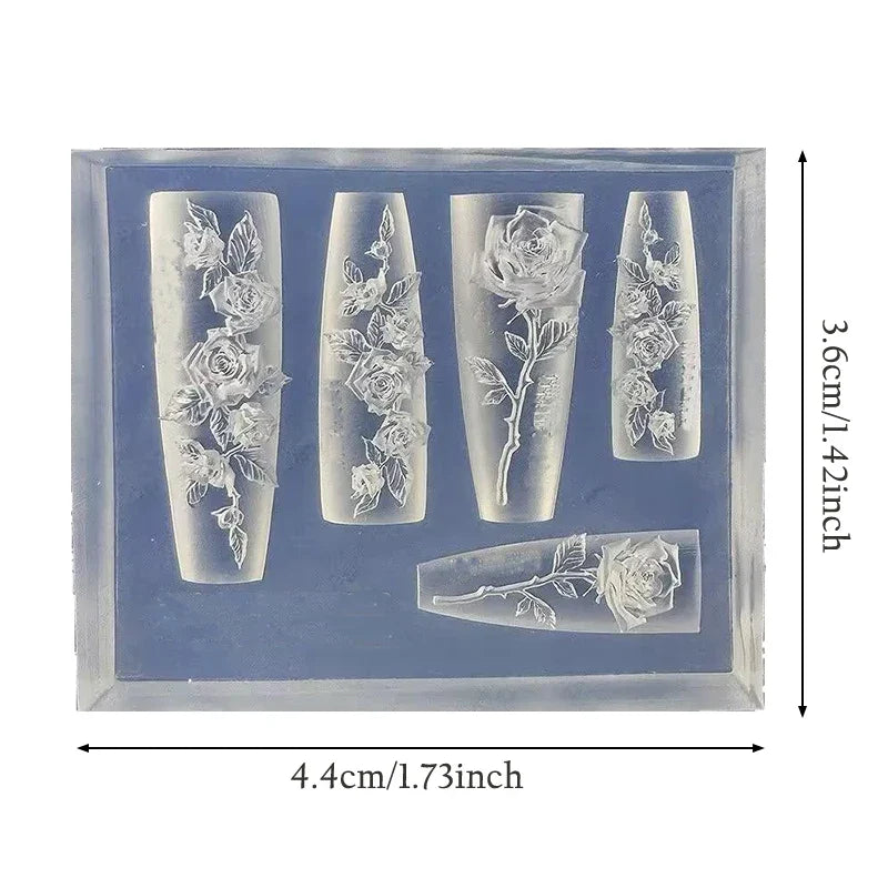 Rose Flower Silicone Nail Art Mold – DIY Charm & Jewelry Maker