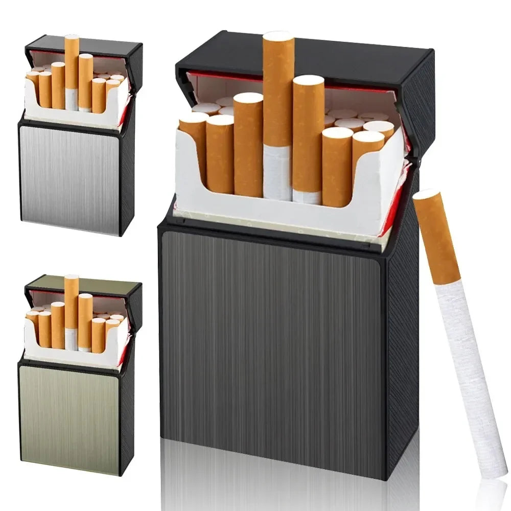Metal Cigarette Case 20-Pack Slim Pocket Tobacco Holder