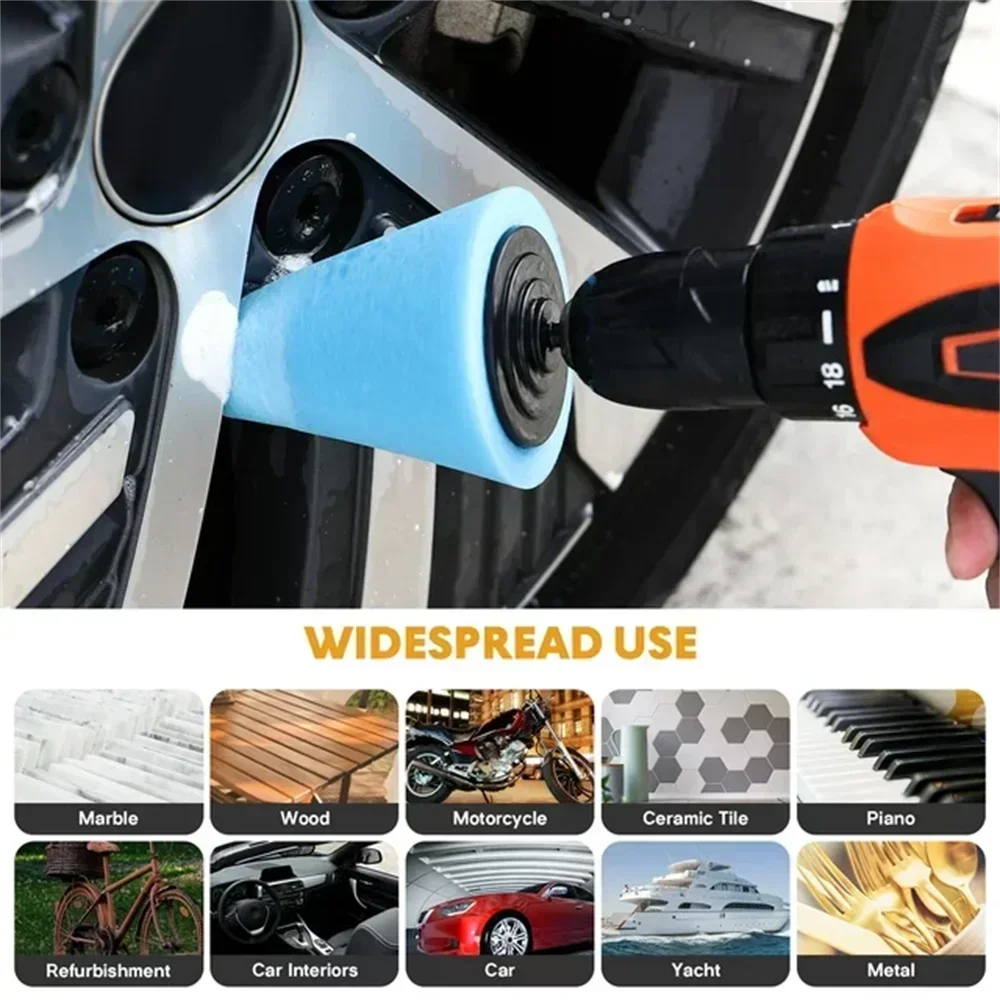 Car Hub Polishing Sponge Wheel Buffer – Conical Detail Tool