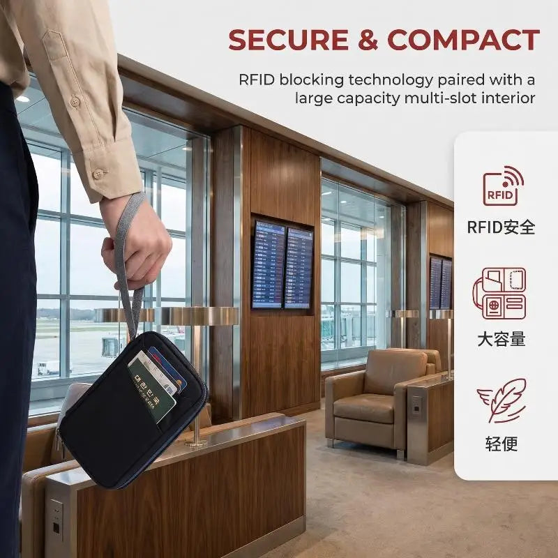 RFID Waterproof Family Travel Passport Holder & Organizer