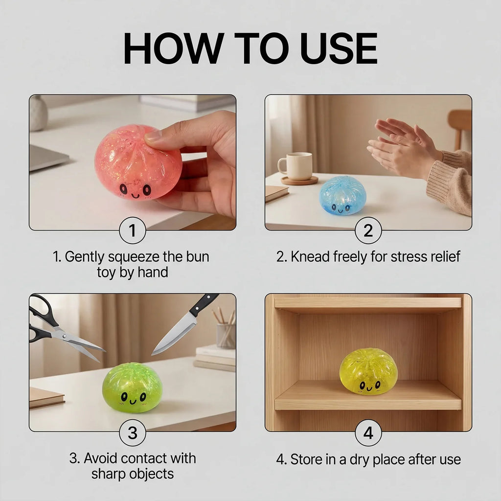 Bread Shape Squeeze Ball – 6 Colors | Sensory Fidget Toy