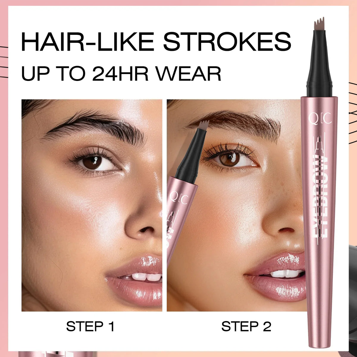 QIC 4-Fork Tip 3D Microblading Eyebrow Pencil – Waterproof