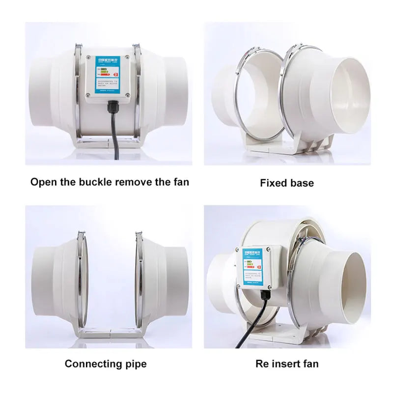 8-Inch 220V Inline Duct Fan – Silent Kitchen & Bathroom Exhaust
