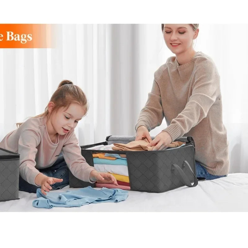 Foldable Blanket & Clothes Storage Bags | 3-Layer Non-Woven