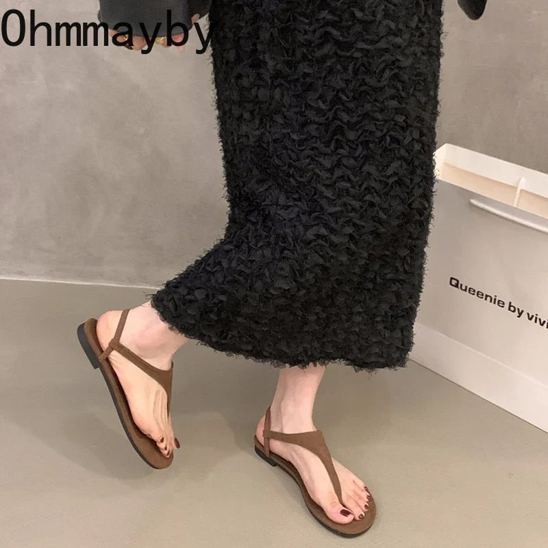 Women's Gladiator Flat Sandals – Clip Toe Beach & Dress Shoes