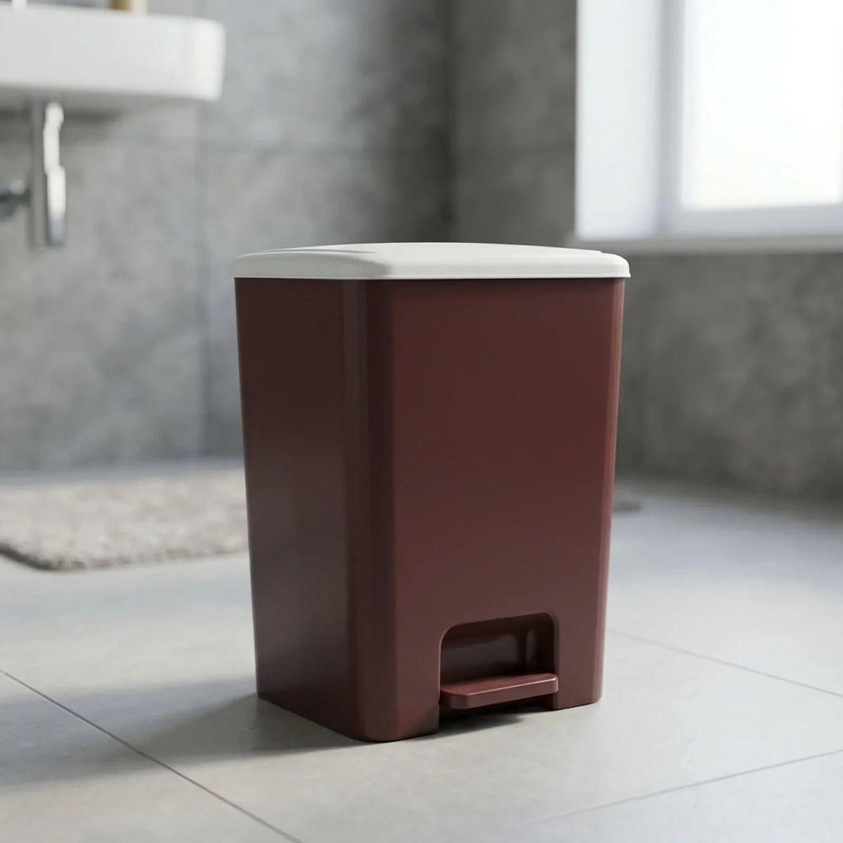 Stylish Household Trash Can Press Lid Bathroom Kitchen Living Room