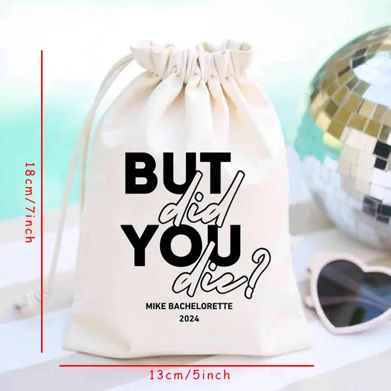 5-Pack Personalized Bachelorette Recovery Kit Drawstring Bags