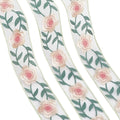 White Organza Embroidery Flower Trim Ribbon 5 Yards 49mm