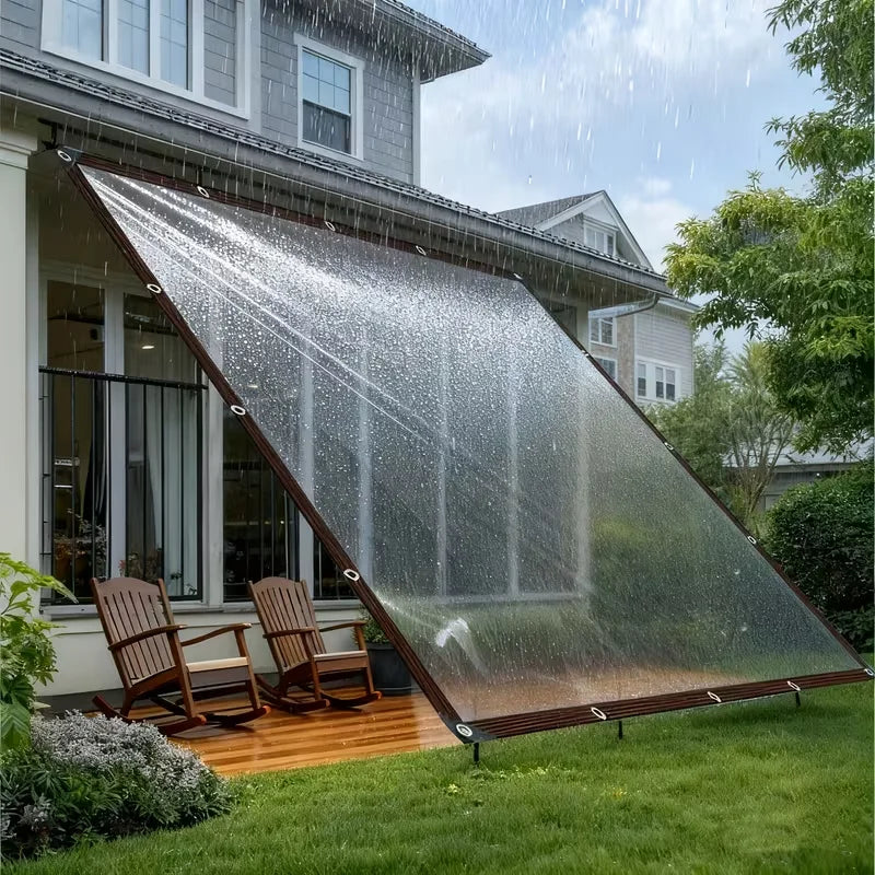 Clear Waterproof Tarp – Transparent PE Tarpaulin with Grommets