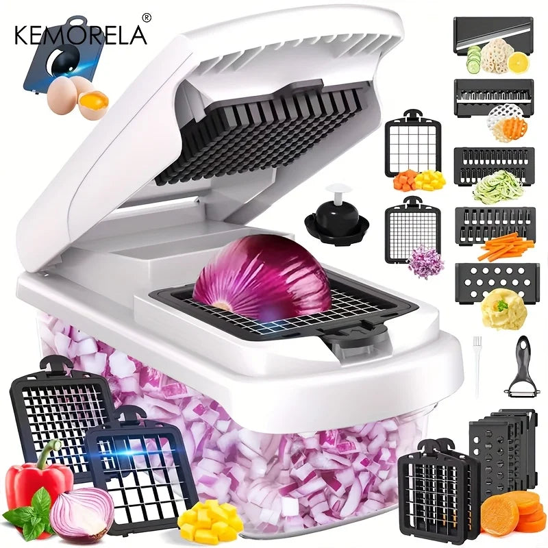 KEMORELA 15-in-1 Vegetable Chopper with Container | Onion Chopper