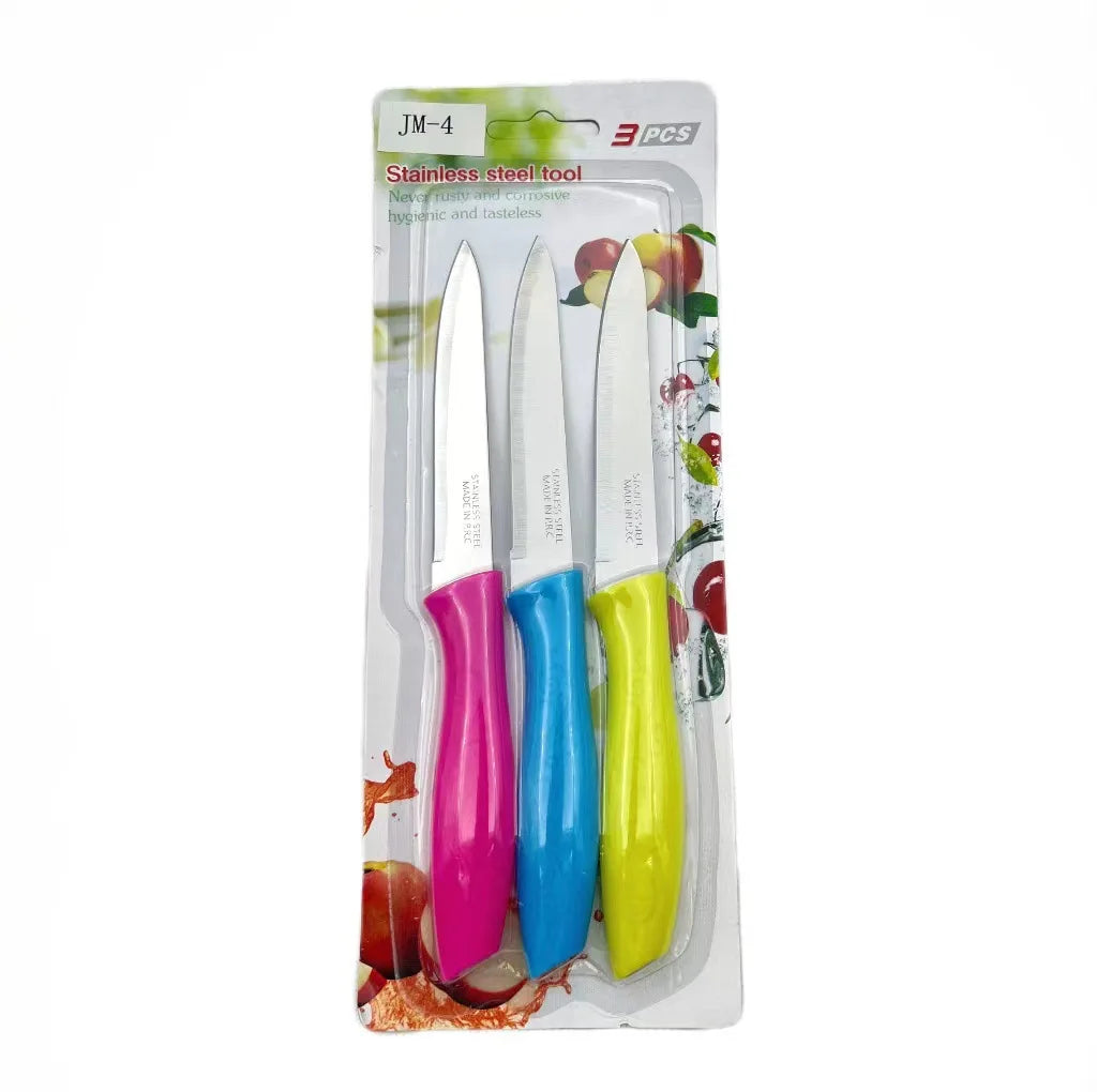 3-Piece Portable Fruit Knife Set – Sharp Stainless Kitchen Knives