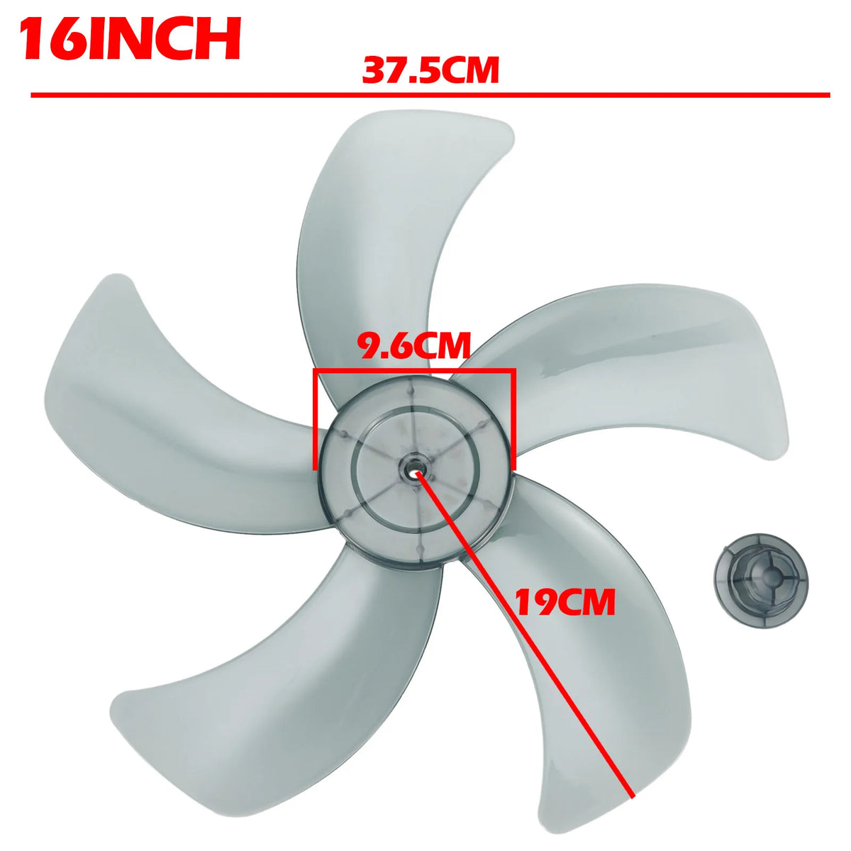 Household Plastic Fan Blade 5 Leaves Nut Cover Pedestal Impellor