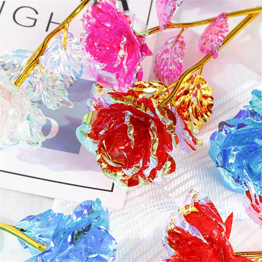 Artificial Flower Foil Rose Valentine's Day Gifts 24k Golden Plated