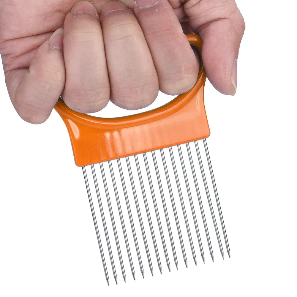 Stainless Steel Onion & Vegetable Slicer Holder Fork