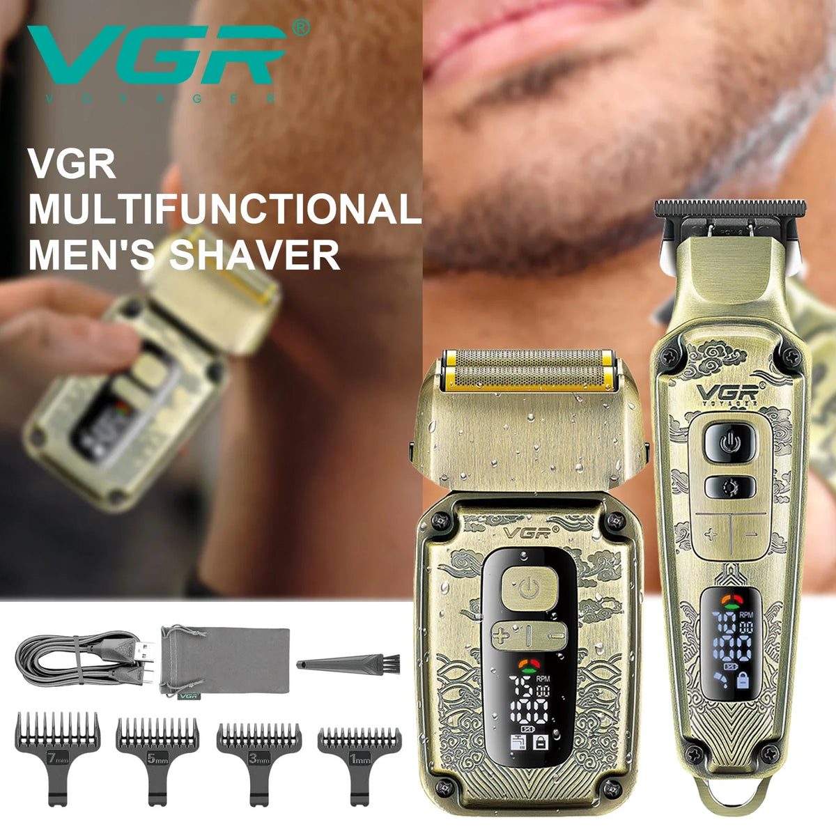 VGR V-641 2-in-1 Hair Clipper & Beard Trimmer Set | 240 Min