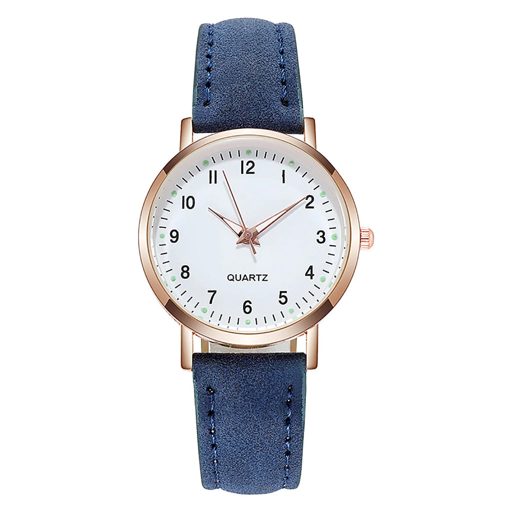 Women's Diamond-Studded Luminous Retro Quartz Watch | Leather Strap
