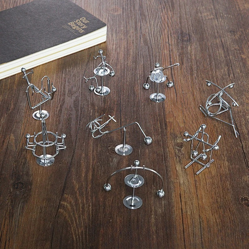 Mini Ironwork Balance Ironman Stress-relieving Figurine Untoppling
