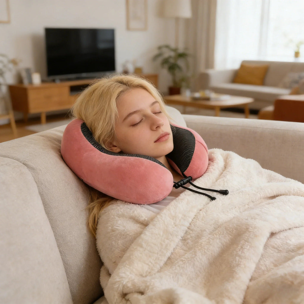 U Shaped Memory Foam Travel Neck Pillow Ergonomic Soft Cervical