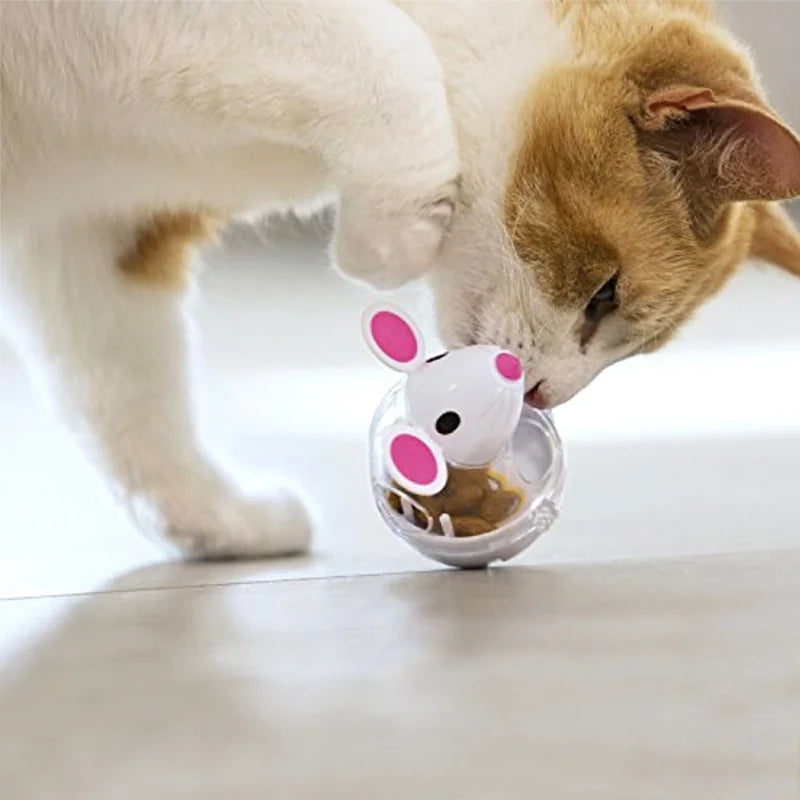 Mouse Cat Treat Dispenser Toy – Rolling Food Feeder for Cats