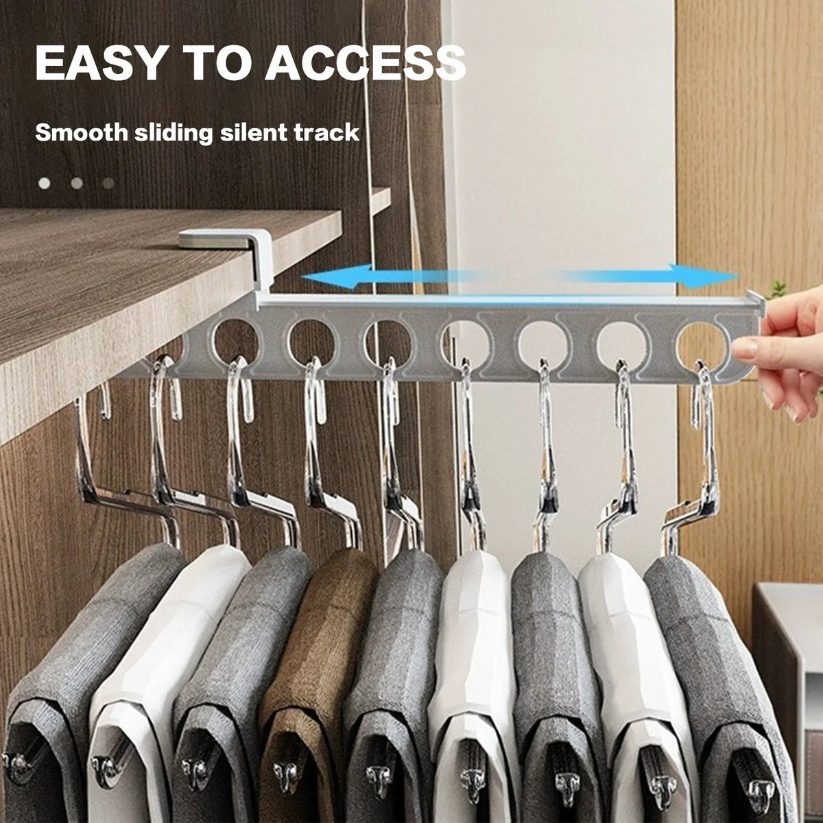 Retractable Pull-Out Closet Valet Rod | Heavy Duty Wardrobe Rail
